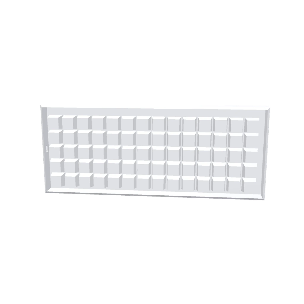 Mechanical keyboard with tall keycaps, angular aluminum case, hollow internal so