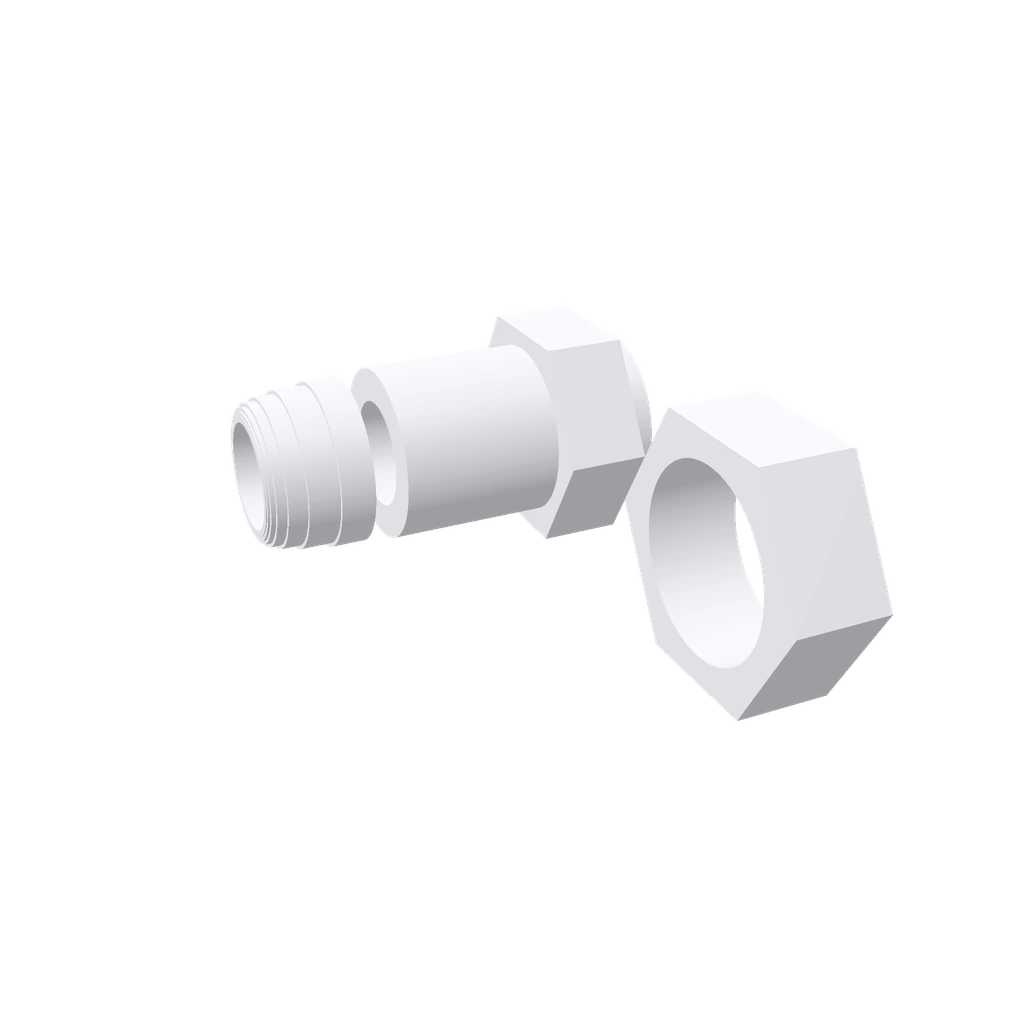 A cable strain-relief gland with helical ribbing for 8mm conduit