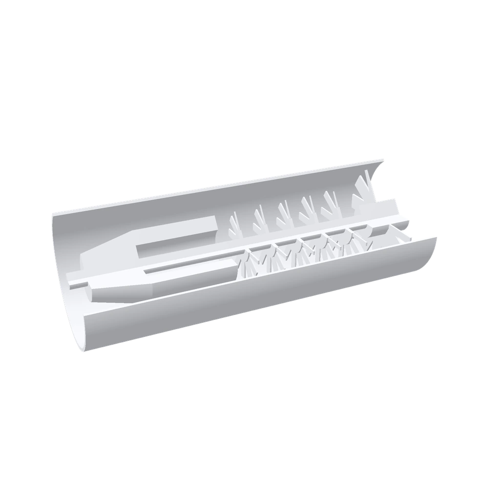 Generate a compact educational miniature turbofan engine cross-section.