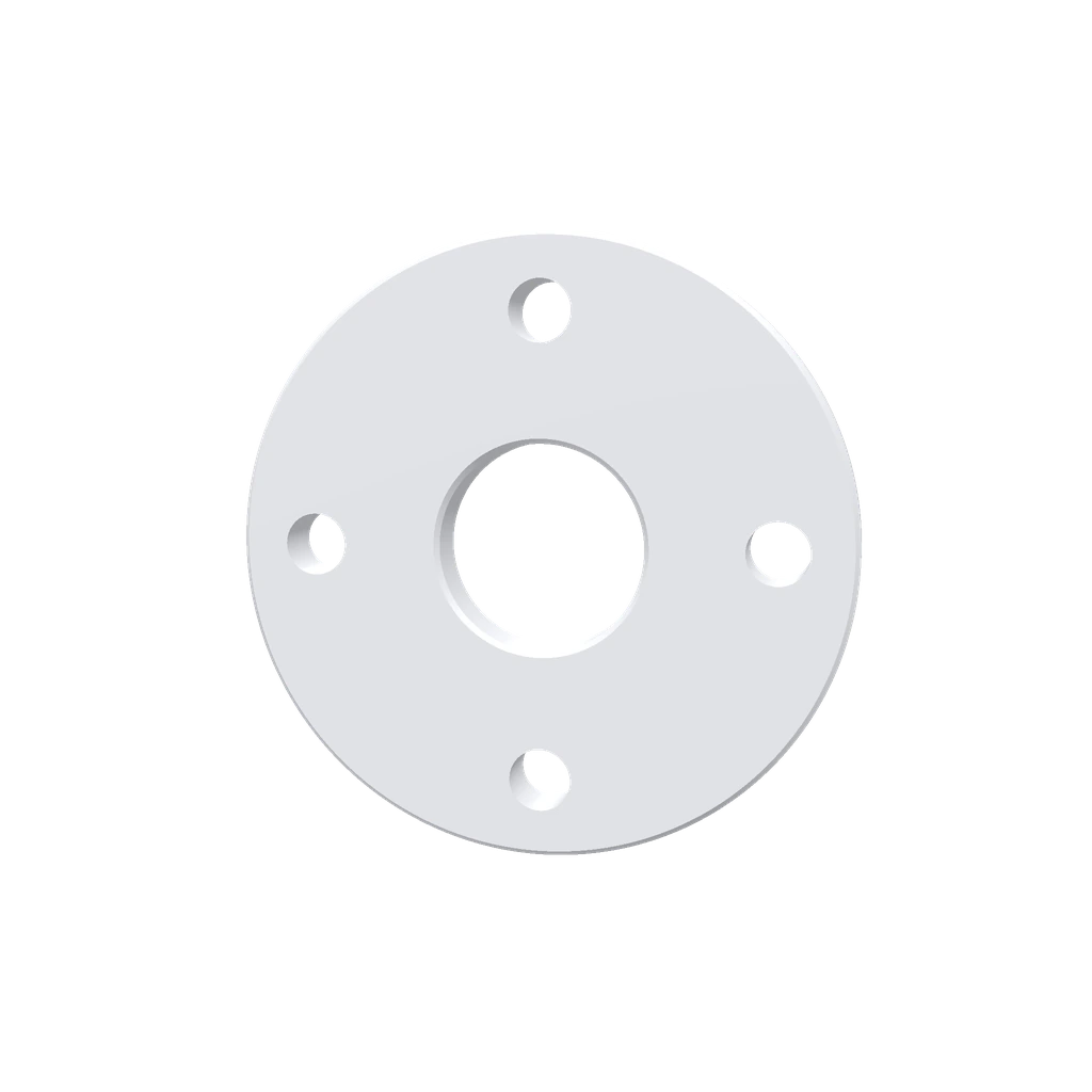Circular flange Ø120×12 mm thick, 4× Ø12 mm bolt circle at Ø90 mm, center bore Ø