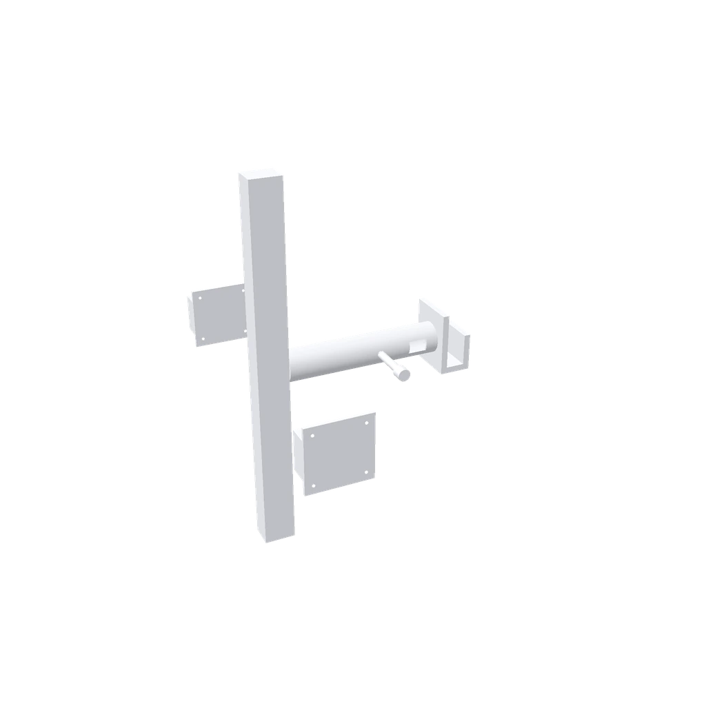 Dual-monitor arm with extended horizontal bar, two adjustable VESA mounting brac