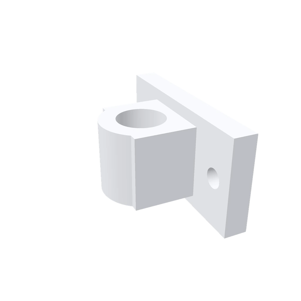 Pillow‑block style bearing housing, base 80×40×10 mm with 2 Ø8 mm mounting holes